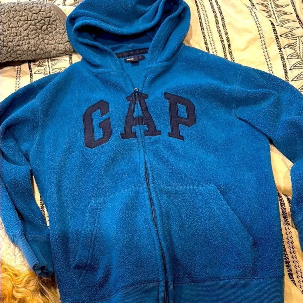 GAP Teal Full-Zip Hoodie Blue kids XL Cotton Zip up hoodie 12 - Picture 3 of 6
